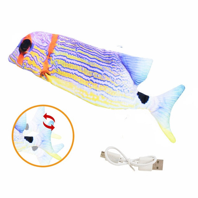 Cat Toy Fish USB Electric Charging Simulation Fish Cat Pet Chew Bite Interactive Cat Toys Dropshiping Moving Floppy Wagging Fish